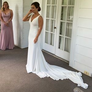 Pronovias Hispalis Crepe Wedding Gown Dress